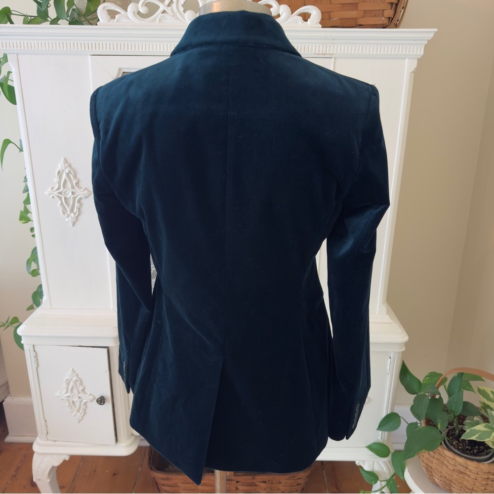 Theory Deep Teal Velvet Longline Blazer - Picture 7 of 9